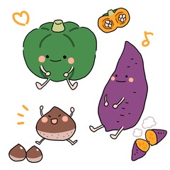 Vector illustration of autumn vegetables