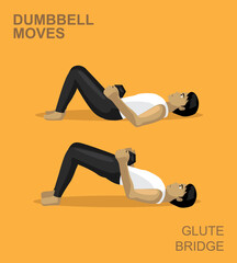 Glute Bridge Dumbbell Moves Manga Gym Set Illustration