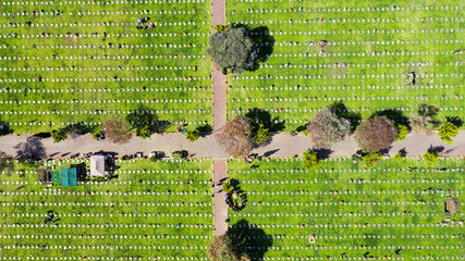 Vista aerea del panteon en el estado de México