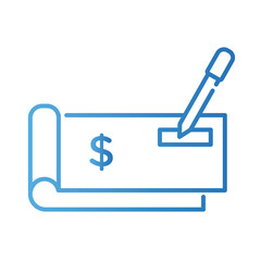 banknote paper with pen payment online gradient style