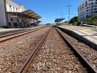 Fototapeta na wymiar railway tracks in the distance