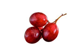 Grapes were placed on a white ground