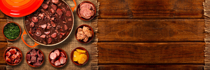 Brazilian Feijoada Food. Top view