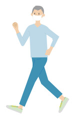Illustration of an old man running