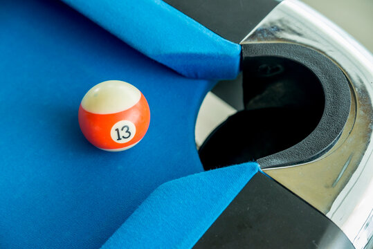 Balls of American Pool or Snooker billiard game any of various games played on blue flannel table