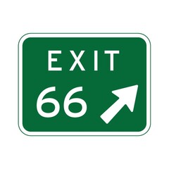 Exit 66 route sign