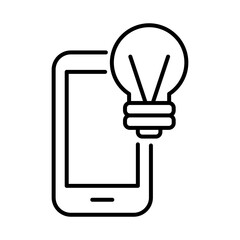 smartphone with bulb payments online line style