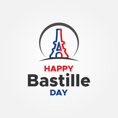 Happy Bastille Day Vector Design Illustration