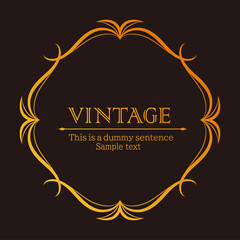 ハロウィンのフレーム素材、10月、アンティークな装飾、ビンテージな模様、植物のツタ