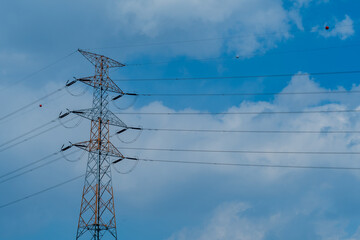 Obraz premium Electrical pylon in rural area