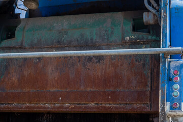 Rear view of garbage truck