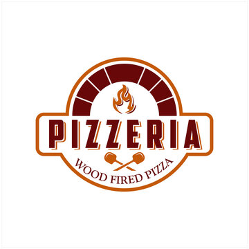 retro vintage pizza logo