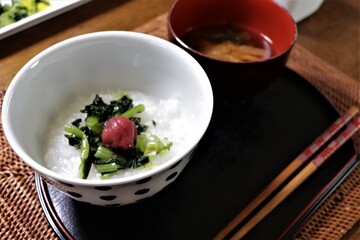 野沢菜のお粥