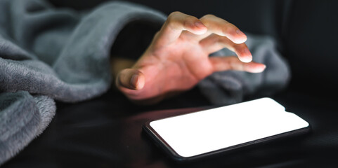 The protruding hand will pick up the smartphone.