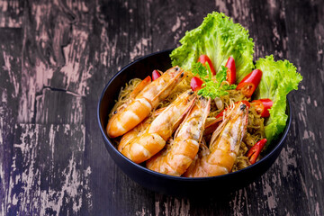 Baked shrimp with glass noodles