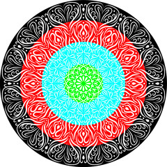colorful vector seamless Mandala Ethnic round design