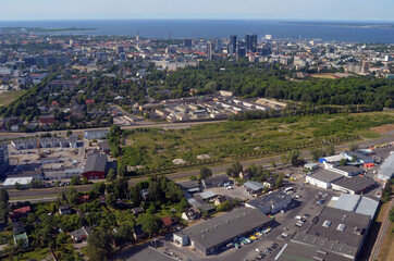 Fototapeta na wymiar Tallinn. View from the airliner 
