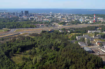 Fototapeta premium Tallinn. View from the airliner 