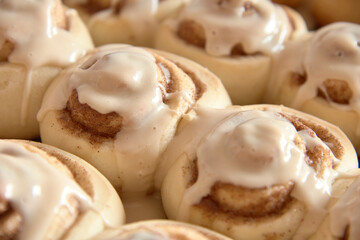 Glazed homemade cinnamon rolls