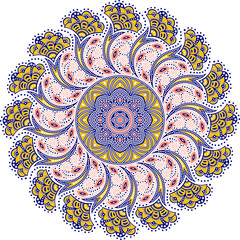 colorful vector seamless Mandala Ethnic dot painting round design