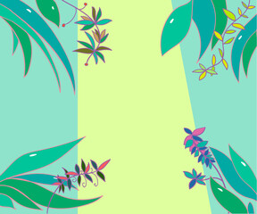 Fototapeta na wymiar abstract background with palm trees