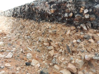 Asphalt road surface in construction area