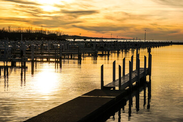 Obraz premium sunset at the pier
