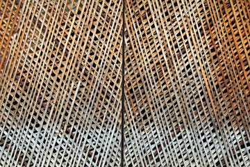 Gate texture made of worn wooden slats
