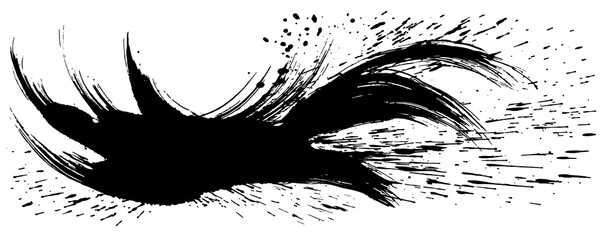 書道　しぶき　毛筆イラスト