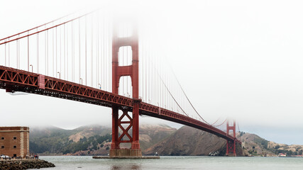 Golden gate bridge in marine layer