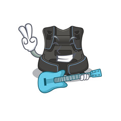 Scuba buoyancy compensator musician cartoon design playing a guitar