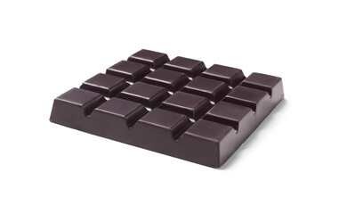Delicious dark chocolate bar isolated on white