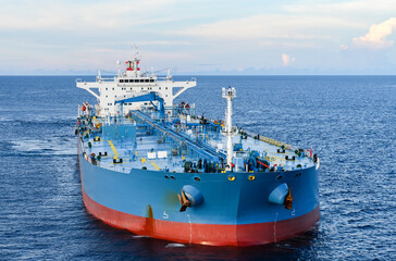 The oil tanker in the high sea