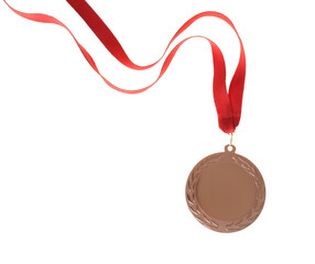 Bronze medal isolated on white. Space for design