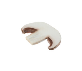 Fototapeta na wymiar Slice of champignon mushroom isolated on white