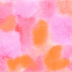 Watercolor illustration abstract background in orange and pink