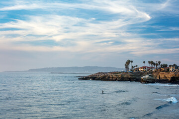 Fototapeta premium Sunset at the sunset cliff, San Diego, California