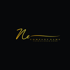 NE initials signature logo. Handwriting logo vector templates. Hand drawn Calligraphy lettering Vector illustration.