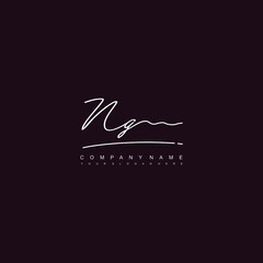 NG initials signature logo. Handwriting logo vector templates. Hand drawn Calligraphy lettering Vector illustration.