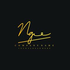 NG initials signature logo. Handwriting logo vector templates. Hand drawn Calligraphy lettering Vector illustration.