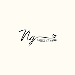 NG initials signature logo. Handwriting logo vector templates. Hand drawn Calligraphy lettering Vector illustration.