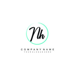 NH initials signature logo. Handwriting logo vector templates. Hand drawn Calligraphy lettering Vector illustration.
