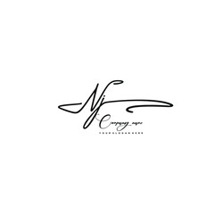 NJ initials signature logo. Handwriting logo vector templates. Hand drawn Calligraphy lettering Vector illustration.