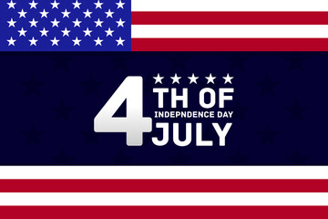 Happy independence day of united states of america 4th of july with american flag