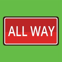 All way road sign