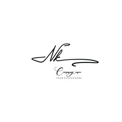 NK initials signature logo. Handwriting logo vector templates. Hand drawn Calligraphy lettering Vector illustration.