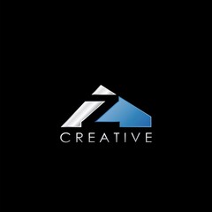 Z Letter Negative Space Logo, Creative Geometrical Logo Design Template