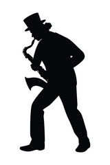 A musician with zaxophone silhouette vector