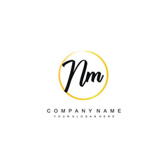 NM initials signature logo. Handwriting logo vector templates. Hand drawn Calligraphy lettering Vector illustration.
