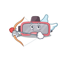 A lovable vr glasses as a romantic cupid cartoon picture with arrow